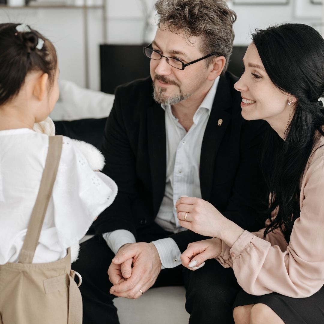 parents meeting with child